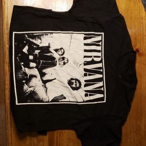 Nirvana sz L tshirt Black group photo vintage